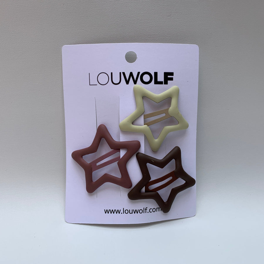 STAR HAIR CLIPS SET ⎜WOODCHUCK