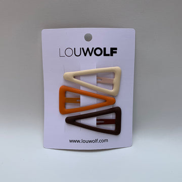 TRIANGLE HAIR CLIPS SET ⎜ORANGE