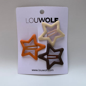 STAR HAIR CLIPS SET ⎜ORANGE