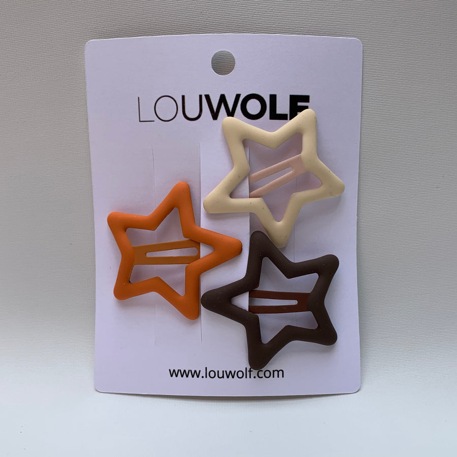STAR HAIR CLIPS SET ⎜ORANGE