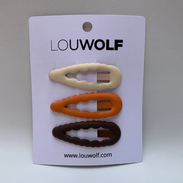 LACE HAIR CLIPS SET ⎜ORANGE