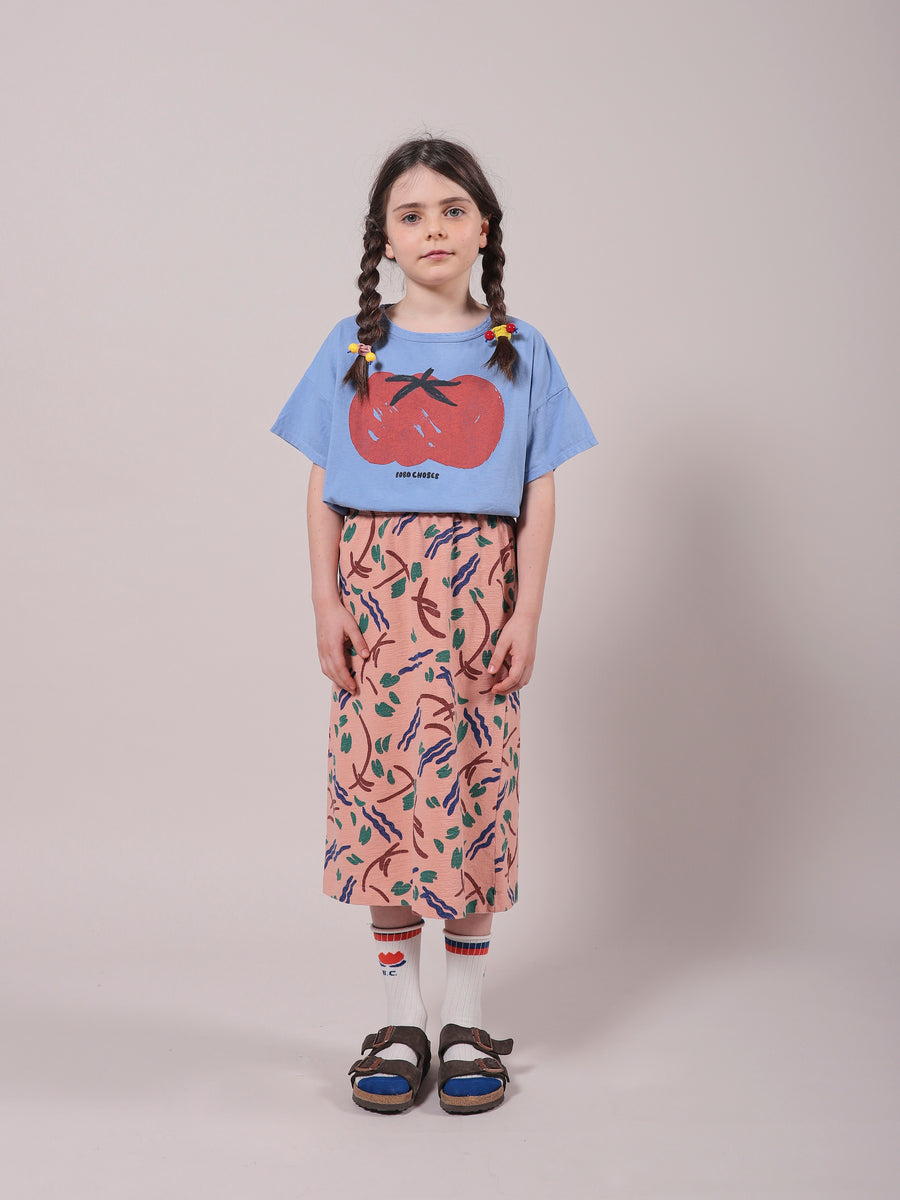 STROKES JERSEY MIDI SKIRT