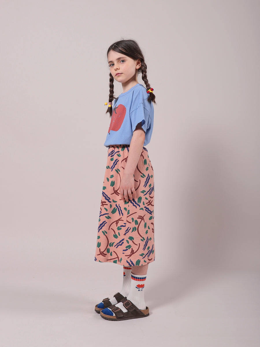 STROKES JERSEY MIDI SKIRT