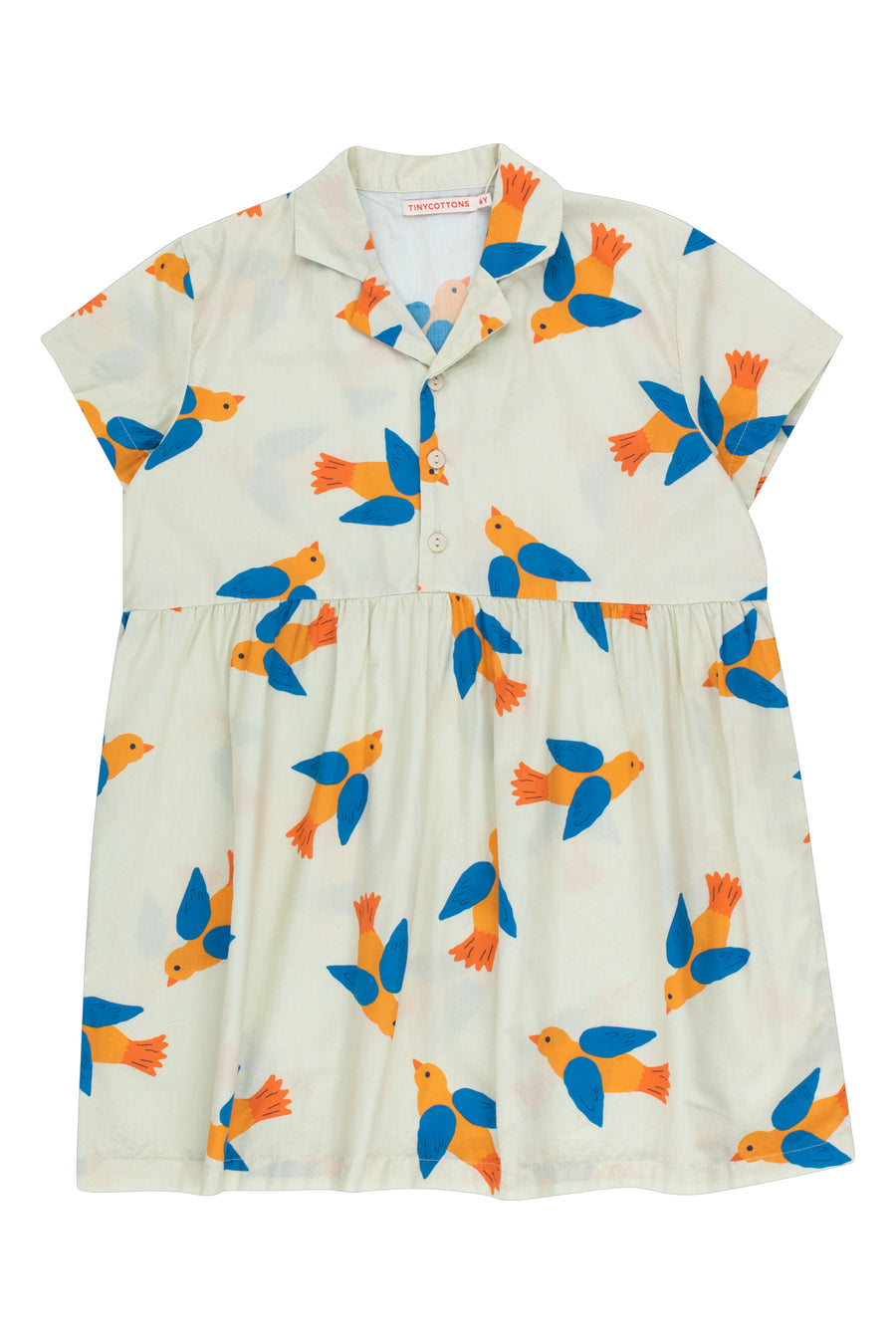 BIRDS V NECK DRESS