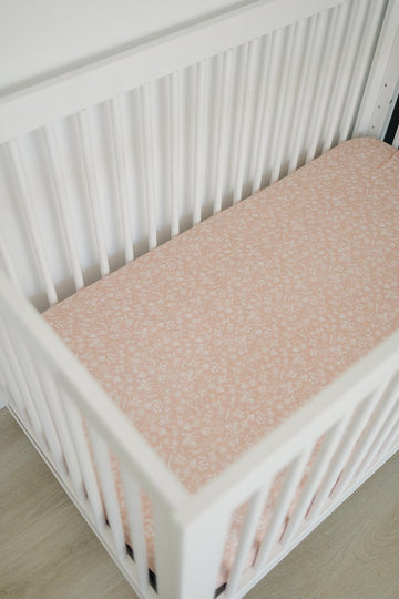 WILDFLOWER MUSLIN CRIB SHEET